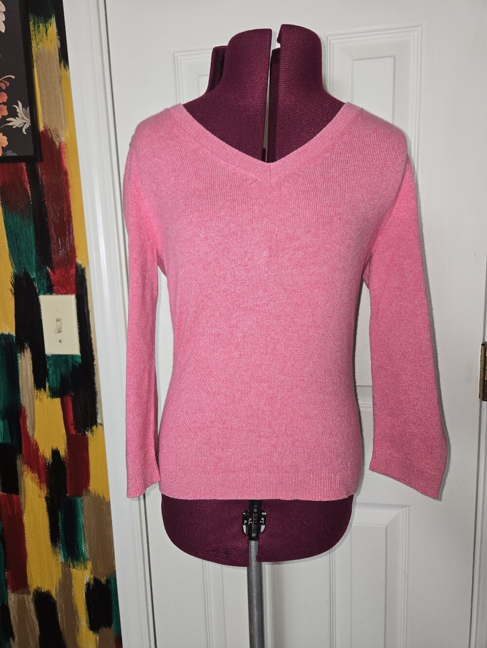 Boden Silk/Cashmere Blend 3/4 Sleeve Knit V Neck Sweater Size 8